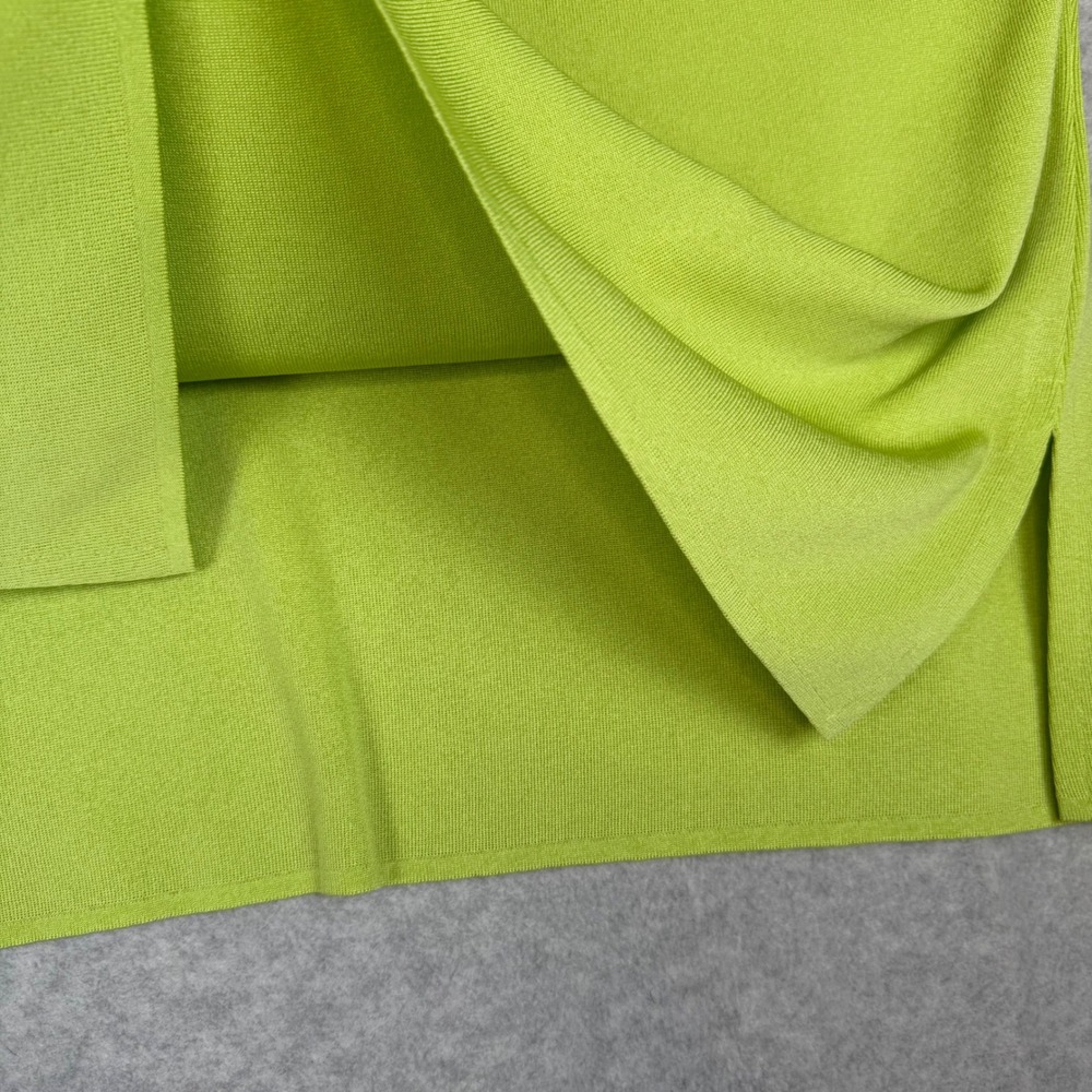 Misook Knit Tank Top Lime Green Black Trim Scoop Neck Shell Minimalist L - Picture 3 of 7